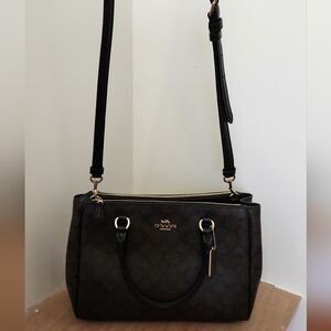 Coach satchel crossbody bag brown